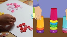 Chỉ với cúc áo và những chiếc cốc, mẹ dạy con lớp 1 học toán “dễ như ăn kẹo”