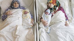 Bức ảnh kỳ diệu: Mẹ và con gái cùng sinh con trong một ngày, tại cùng một bệnh viện 