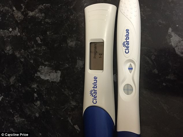 Caroline đã không thể tin vào kết quả kiểm tra đầu tiên khi biết mình mang thai