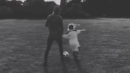 Clip: Công chúa út Harper chập chững ra sân chơi bóng cùng bố David Beckham