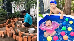 Ông bố xây bể bơi mini cho con gái tốn một triệu đồng 