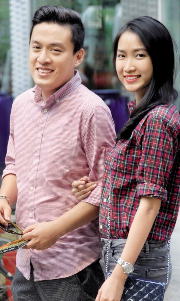 Lam Trường và vợ trẻ Yến Phương.