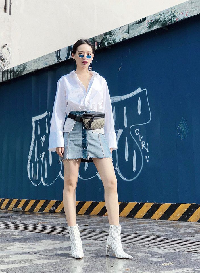 Hà Tăng hồi teen xuất sắc với đồ jeans, Khánh Linh The Face khiến fan tưởng mình mặc váy... ngược - Ảnh 2.