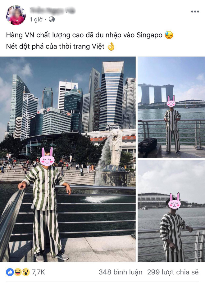 Nóng trên mạng: Thanh niên mặc đồ kẻ sọc giống quần áo phạm nhân check-in ở Singapore khiến dân tình xôn xao - Ảnh 1.