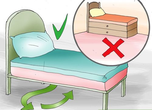 Việc thiết kế ngăn chứa đồ hoặc để quá nhiều đồ đạc dưới gầm giường có thể ảnh hưởng đến quá trình lưu thông không khí tốt, mang lại những luồng năng lượng xấu hình ảnh