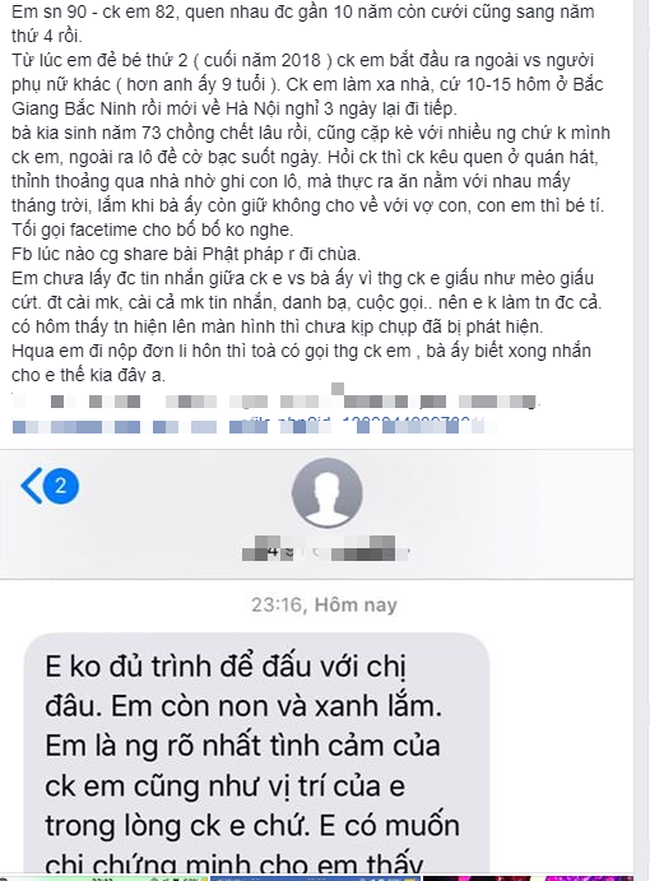 Chồng bỗng đổi khẩu vị cặp với bồ già hơn 9 tuổi, vợ lên tiếng còn bị kẻ thứ 3 chặn họng: Em không đủ trình để đấu với chị - Ảnh 1.