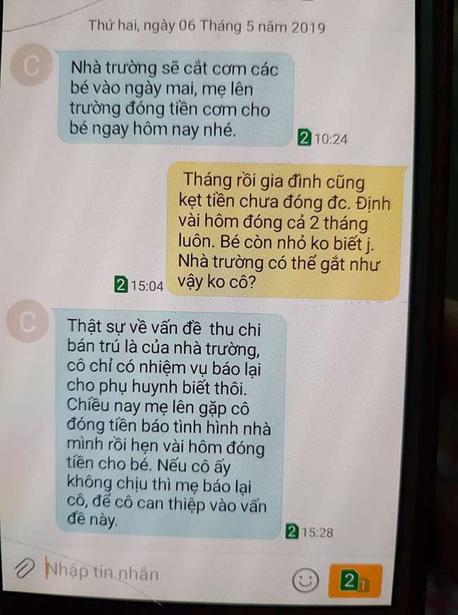 Nợ tiền học của con 1 tháng nên bị trường báo cắt cơm trưa, mẹ trẻ tố cô giáo nhắn tin quá gắt, ai ngờ bị mắng cho tơi tả - Ảnh 2.