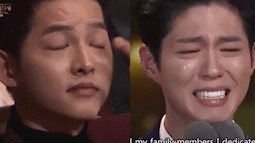 Trước lùm xùm li hôn, Song Joong Ki từng xúc động đến bật khóc khi Park Bo Gum nhận giải