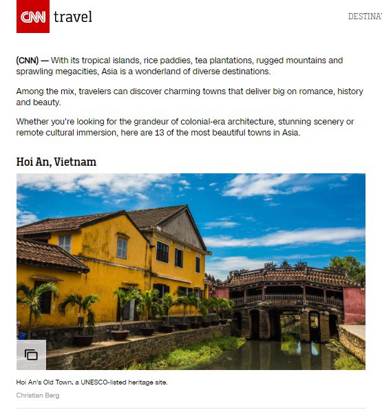 HOT: Hội An lại được CNN vinh danh khi đứng đầu trong top 14 thành phố đẹp nhất châu Á - Ảnh 4. HOT: Hội An lại được CNN vinh danh khi đứng đầu trong top 14 thành phố đẹp nhất châu Á - Ảnh 4.