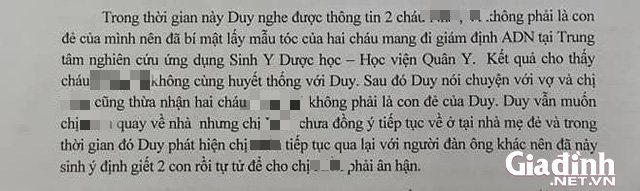 ADN của 2 bé tử vong vì bố ép uống thuốc sâu ở Hà Nội không trùng với nhau - Ảnh 4.