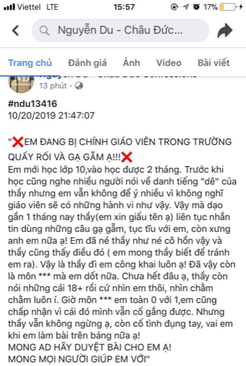 Xác minh thông tin thầy giáo bị tố “gạ tình” nữ sinh lớp 10 xôn xao mạng xã hội - Ảnh 1.