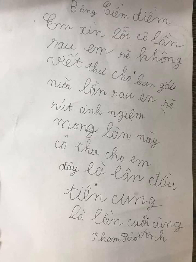Viết thư cho bạn gái, 2 cậu nhóc lớp 1 bị cô phạt viết bản kiểm điểm nhưng nội dung bên trong mới nhiều bất ngờ - Ảnh 3.