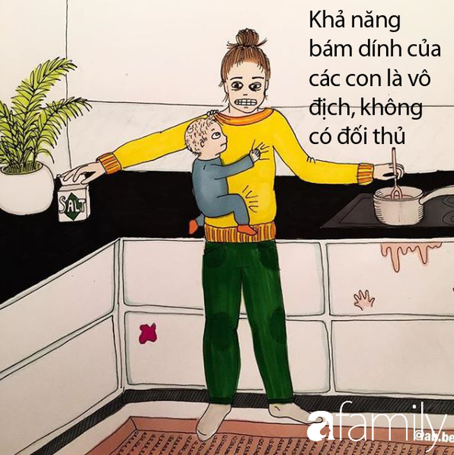 Có con nhỏ là nhiều lúc các mẹ phải chịu 