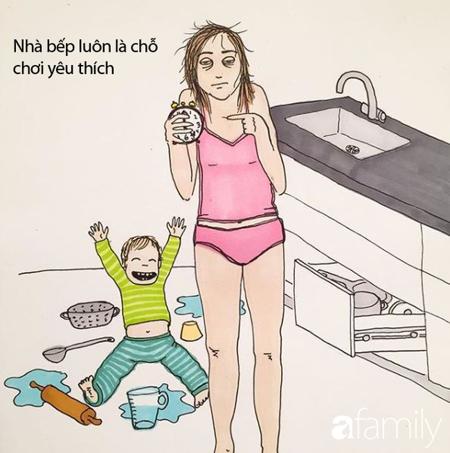 Có con nhỏ là nhiều lúc các mẹ phải chịu 