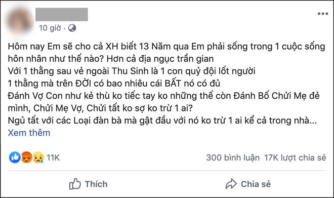 Vợ đăng clip bị chồng cầm dép đánh đập dã man, đạp túi bụi vào mặt: 13 năm qua hơn cả địa ngục trần gian - Ảnh 1.