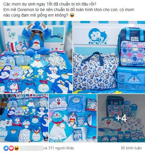 Mẹ bầu sắm đồ em bé toàn in hình Doraemon: Khi bạn sắp sinh nhưng là fan cứng của chú mèo máy dễ thương - Ảnh 1.