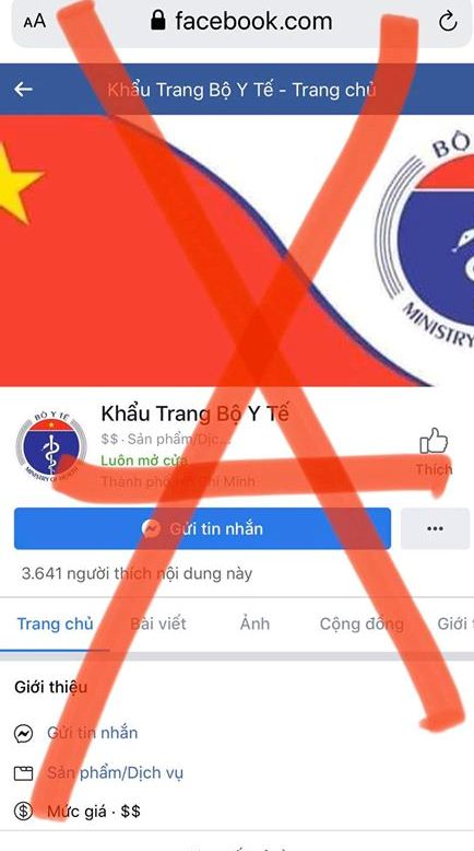 Bộ Y tế cảnh báo nhiều trang fanpage giả mạo để bán khẩu trang - Ảnh 2.