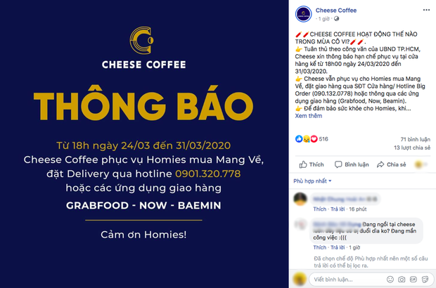 Hưởng ứng lời kêu gọi chống dịch Covid-19, loạt thương hiệu cafe lớn đồng loạt đóng cửa tạm thời, hạn chế phục vụ ở TP.HCM - Ảnh 7.