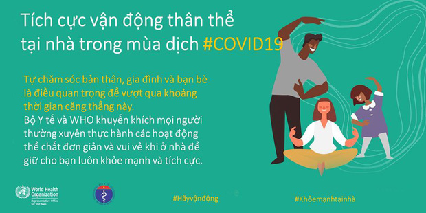 Bộ Y tế và WHO khuyến khích, hướng dẫn người dân các kiểu vận động để giữ sức khỏe trong mùa dịch COVID-19 - Ảnh 1.