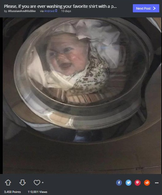 Ông bố kinh hãi khi nhìn thấy khuôn mặt con mình ở bên trong máy giặt, khi biết được sự thật, cư dân mạng không ngừng cười ha ha - Ảnh 2.