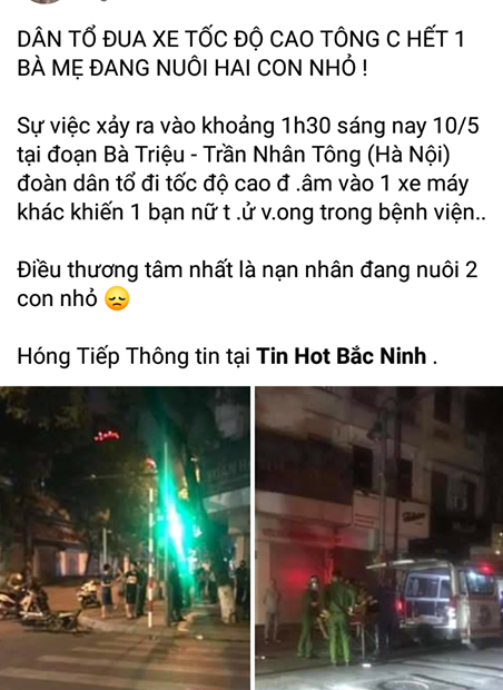 Hà Nội: Đau xót cô gái trẻ 2 con tử vong sau vụ va chạm giao thông lúc nửa đêm - Ảnh 1.