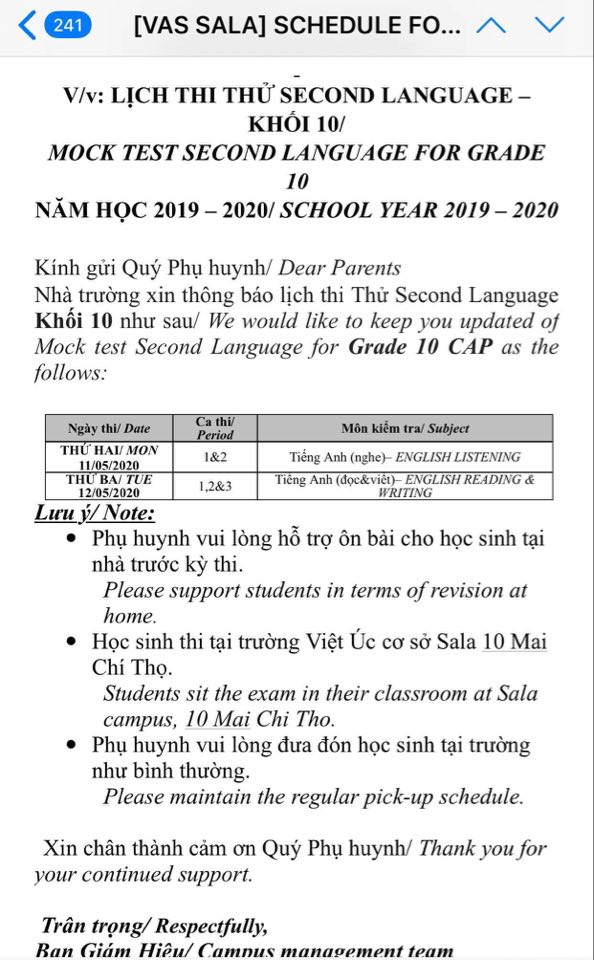 Phụ huynh bức xúc tố trường Quốc tế Việt Úc 