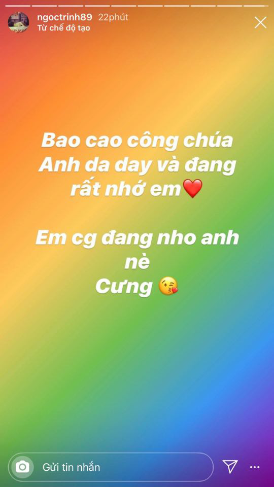 Ngọc Trinh khoe quan hệ tình cảm với bạn trai, mới sáng ra đã nhận được tin nhắn báo cáo ngọt ngào - Ảnh 1.