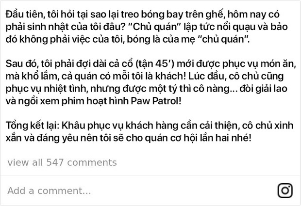 Ông bố trẻ lên mạng review chê bai nhà hàng của cô con gái 2 tuổi khiến dân mạng phải cười bò - Ảnh 6.