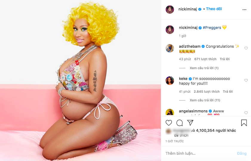 Nicki Minaj gây nổ MXH với bộ ảnh nóng bỏng thông báo mang thai, thu về 8 triệu like sau chưa đầy 1 tiếng - Ảnh 6.