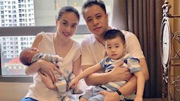 Đinh Ngọc Diệp không thoát phận "đẻ thuê", khoe ảnh gia đình nhưng netizen chỉ dán mắt vào 2 nhóc tỳ giống bố y đúc