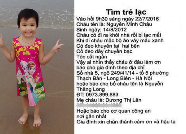 Cha của bé gái Hà Nội mất tích 4 năm chưa tìm thấy bị 