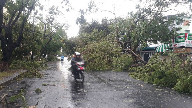 Bão số 5: Gió bão mạnh quật ngã hàng loạt người đi xe máy ở TP Huế - Ảnh 2.