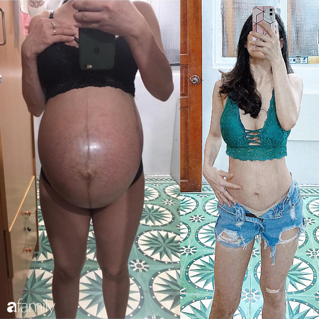 Mẹ Sài Gòn mang thai đôi bụng to như chiếc trống, rạn tung tóe, sinh xong gần 3 tháng vòng eo còn 58cm, trắng trẻo như Ngọc Trinh - Ảnh 5.