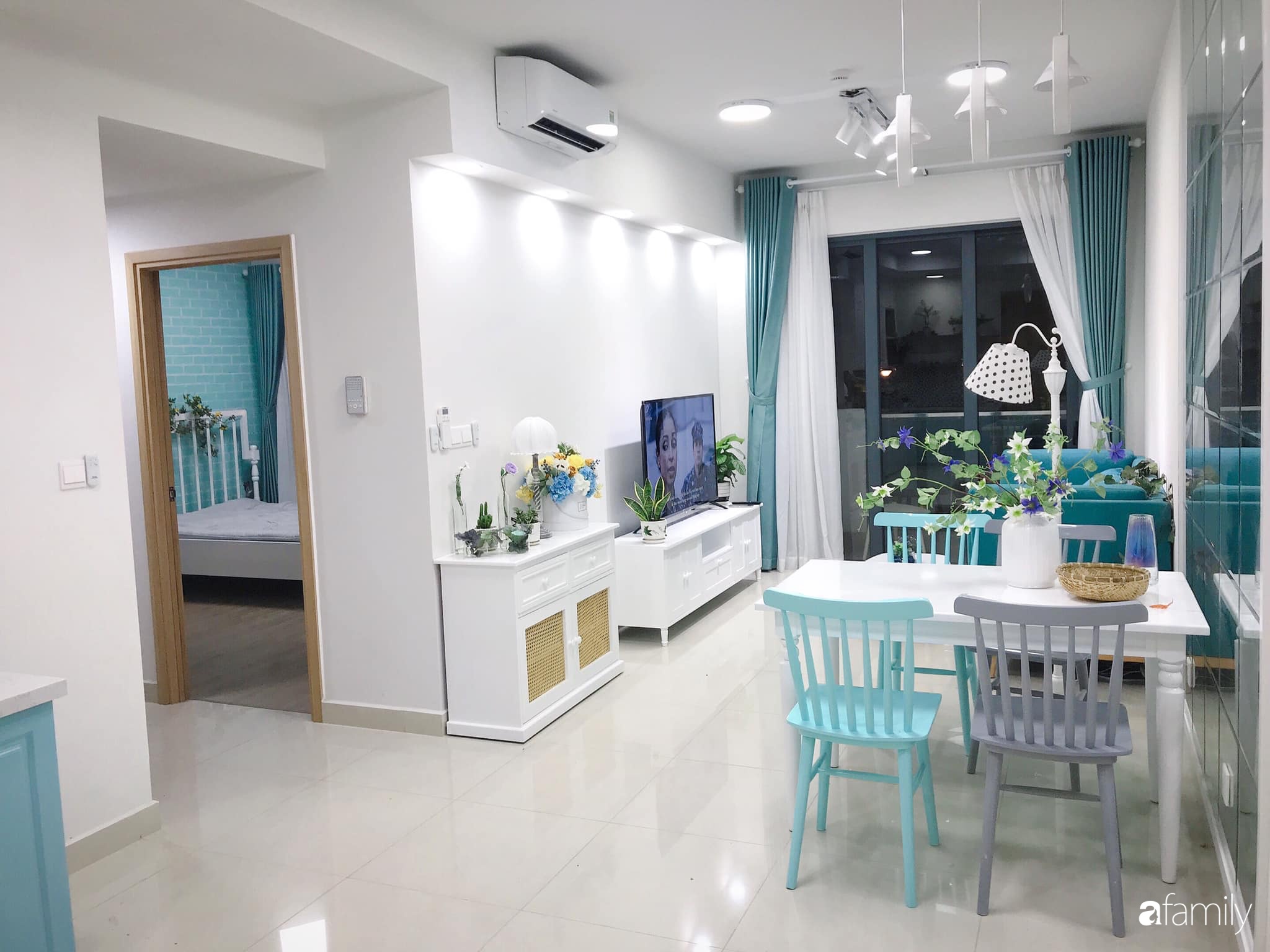 Căn hộ 71m² đẹp nhẹ nhàng, xinh yêu với điểm nhấn màu xanh bạc hà có chi phí hoàn thiện 200 triệu đồng ở Sài Gòn - Ảnh 4.