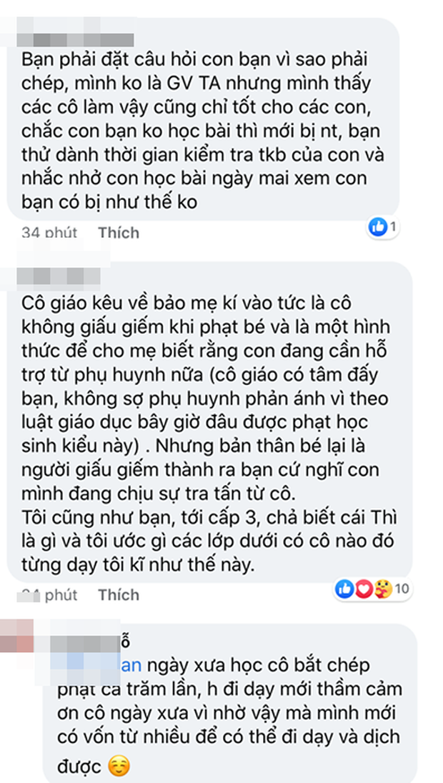 Ấm ức vì con bị cô giáo bắt chép phạt 20 lần, bà mẹ lên mạng tố cáo nhưng không ngờ các vị phụ huynh khác đều có chung một câu trả lời - Ảnh 8.