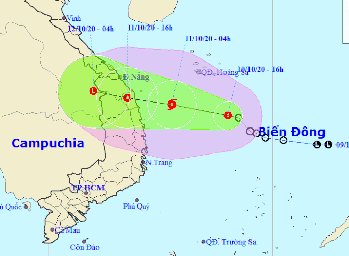 Áp thấp nhiệt đới mạnh lên thành bão giật cấp 10, miền Trung mưa cực lớn 500-700 mm - Ảnh 1.