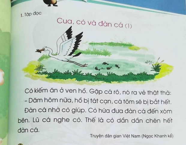 SGK lớp 1 lại gây tranh cãi: Ngựa tía bày ngựa ô trốn việc khi bị giục làm, cò mưu mẹo chén hết đàn cá một mình - Ảnh 3.