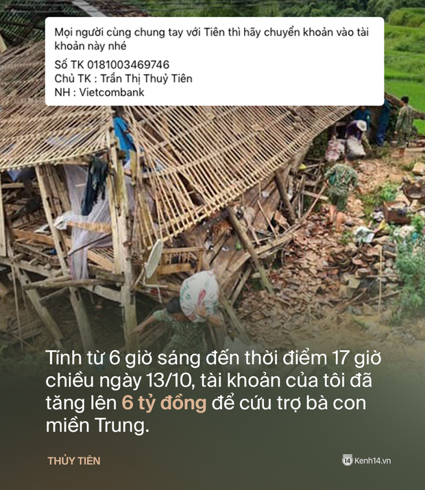 Phỏng vấn nóng Thuỷ Tiên đến Huế cứu trợ miền Trung: Đã kêu gọi được hơn 8 tỷ, bán hết hột xoàn làm từ thiện và chưa kịp báo chồng - Ảnh 3.