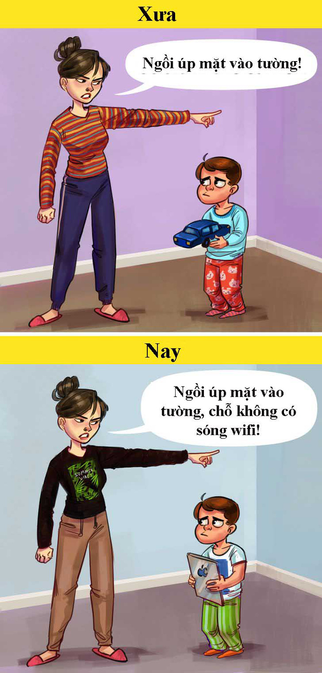 Truyện tranh vui xưa và nay: Ngày xưa sang hàng xóm xin mắm muối, ngày nay sang xin pass Wifi - Ảnh 5.