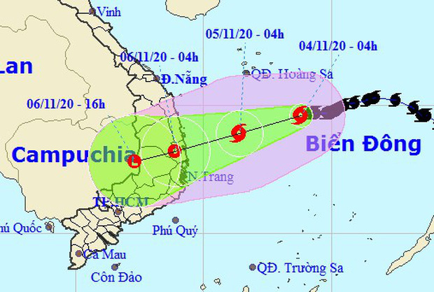 Bão số 10 sẽ suy yếu thành áp thấp nhiệt đới trước khi đổ bộ Quảng Ngãi - Khánh Hòa, miền Trung mưa lớn từ đêm nay - Ảnh 1.