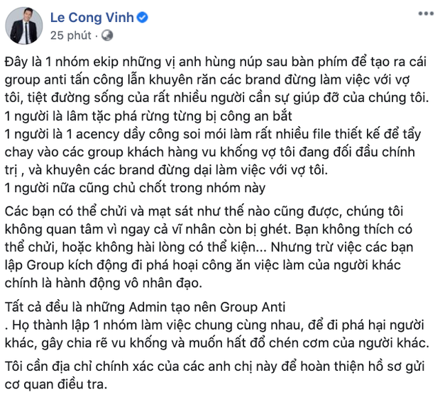 Công Vinh quyết làm căng: 1 đáp 1 ý kiến trái chiều, trả lời cực căng chuyện có thể bị kiện ngược vì công khai danh tính antifan - Ảnh 3.