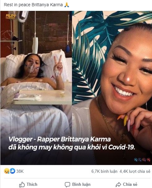 Cộng đồng mạng lan truyền tin Brittanya Karma qua đời - Ảnh 2.