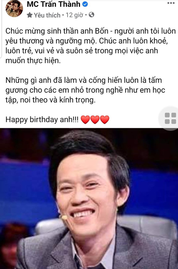 Trấn Thành và dàn sao Vbiz đã đồng loạt gửi lời chúc sinh nhật, liên tục động viên NS Hoài Linh - Ảnh 2.