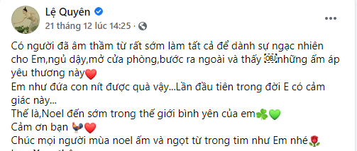 Lệ Quyên công khai thể hiện tình cảm với 