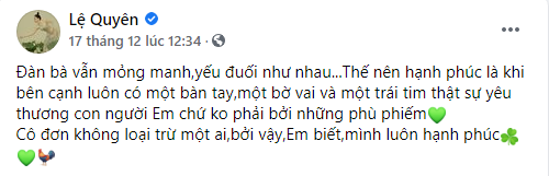 Lệ Quyên công khai thể hiện tình cảm với 