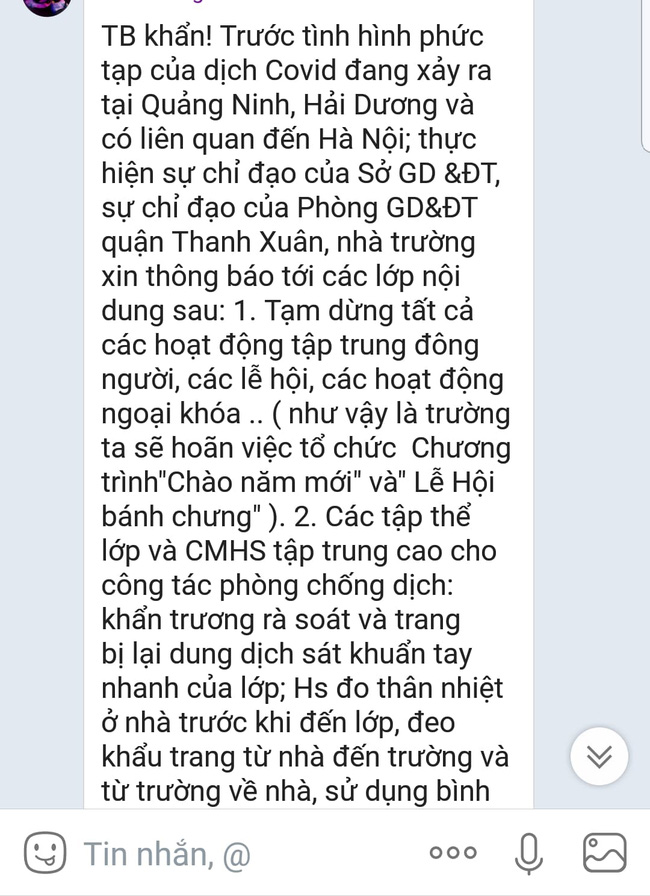 CẬP NHẬT: Hàng loạt trường ở Hà Nội thông báo khẩn cho học sinh, sinh viên nghỉ tết sớm, tạm dựng hoạt động tập trung - Ảnh 2.