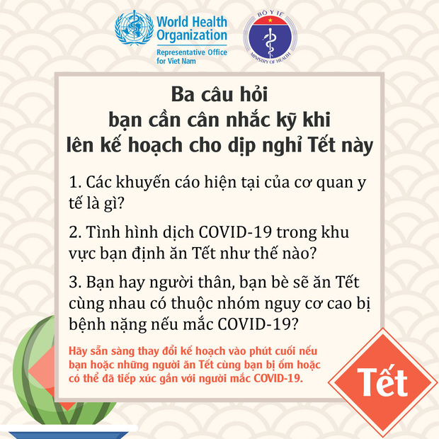 Cách đón Tết an toàn trong mùa dịch theo khuyến cáo mới nhất của WHO, Bộ Y tế - Ảnh 2.