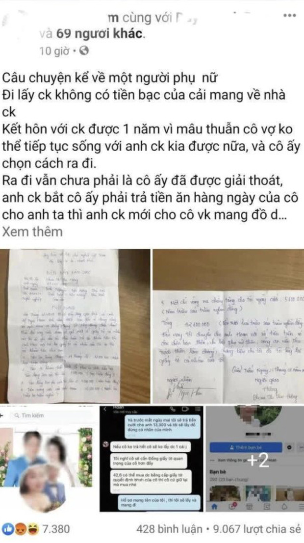 Vụ vợ tố bị đòi 42 triệu tiền ăn, tiền khám sản trước khi ly hôn: Chồng đã xin lỗi, hai vợ chồng muốn chia tay trong hòa bình - Ảnh 2.