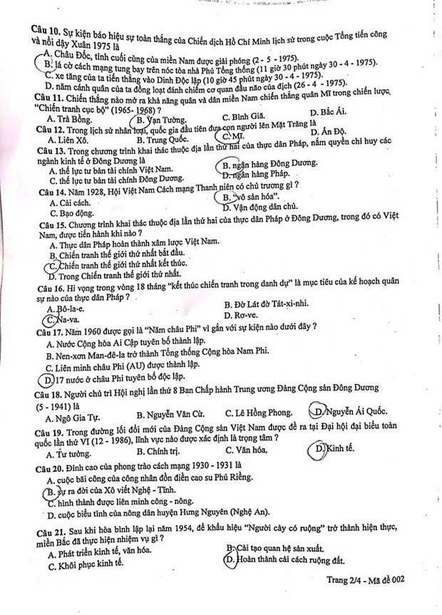 Đề thi tuyển sinh lớp 10 môn Lịch sử năm 2019 của Hà Nội - Ảnh 2.