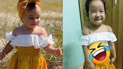 Nhận chiếc váy điệu đà mua qua mạng cho con, mẹ trẻ hí hửng mặc thử cho bé và cái kết khiến hai mẹ con cười muốn xỉu